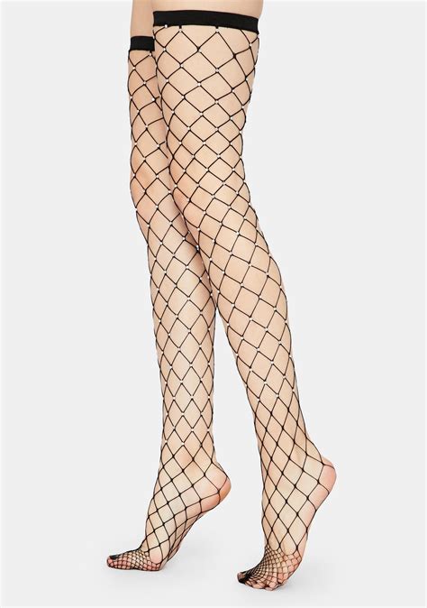 thigh high fishnet socks